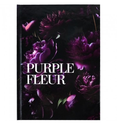 Книга записна Axent Purple fleur 8459-2-A, А5, 96 аркушів, клітинка, тверда обкладинка