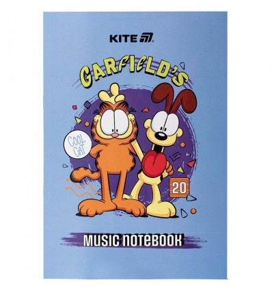 Тетрадь для нот Kite Garfield GF25-404, А4, 20 листов