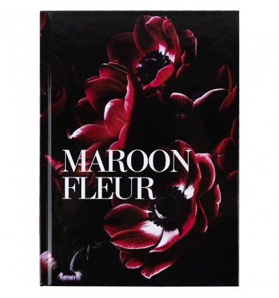 Книга записна Axent Maroon fleur 8459-1-A, А5, 96 аркушів, клітинка, тверда обкладинка