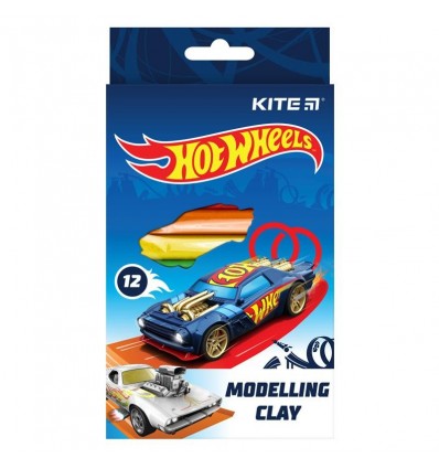 Пластилин восковой Kite Hot Wheels HW21-086 12 цветов, 200 г