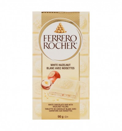 Шоколад Ferrero Rocher белый с лесными орехами 90г