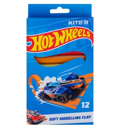 Пластилин восковой Kite Hot Wheels HW23-086, 12 цветов, 200 г