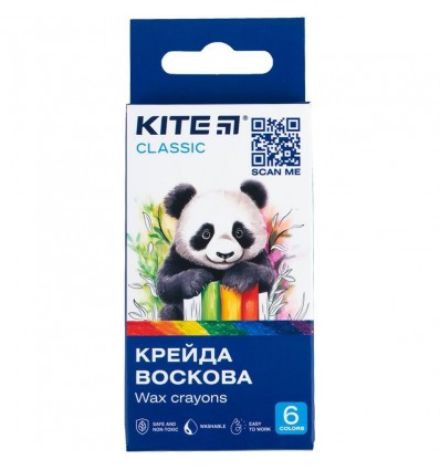 Крейда воскова Kite Classic K-1076, 6 кольорів