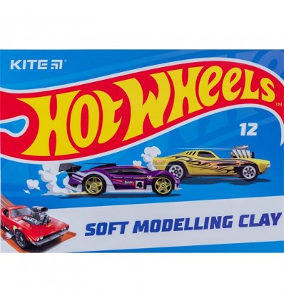 Пластилин восковой Kite Hot Wheels HW23-1086, 12 цветов, 240 г