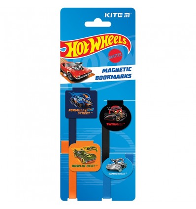 Набір магнітних закладок-лясе Kite Hot Wheels HW24-497, 4 закладки