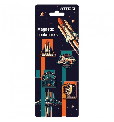 Набір магнітних закладок-лясі, Kite Space, 4 закладки ( K24-497 )