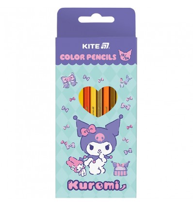 Олівці кольорові двосторонні Kite Kuromi HK25-054-2, 12 шт ( HK25-054-2 )