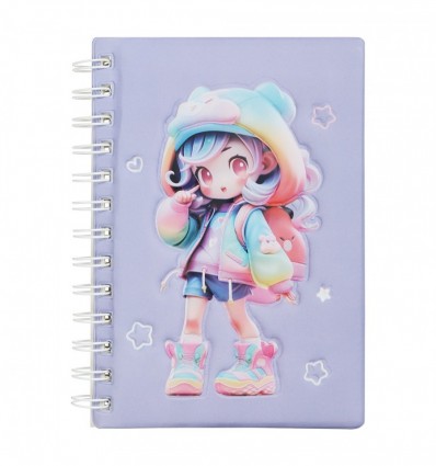 Зошит на пружині KIDS Line CUTE ZB.12951, В6, Soft PU обкладинка, 80 арк., лінія фіолетова ( ZB.1295