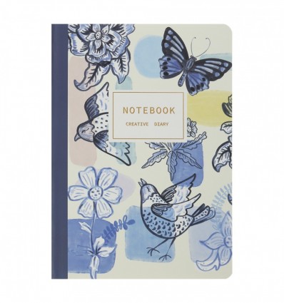 Книга для нотаток NATURE BM.24822101-02, А5, 32 арк., клітинка, прошита обкладинка, синя ( BM.248221