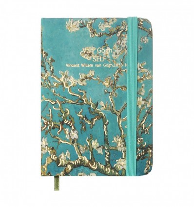 Книжка записна ALMOND BRANCHES BM.257101-06, на гумці, А7, 80 арк., клітинка, тв. обл., бірюзова ( B
