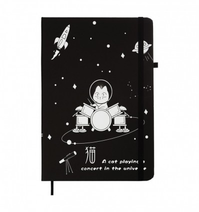 Книжка записна KIDS LINE COSMO ZB.115105 на гумці, А5, 80 арк., клітинка, тв. обл., чорна ( ZB.1151