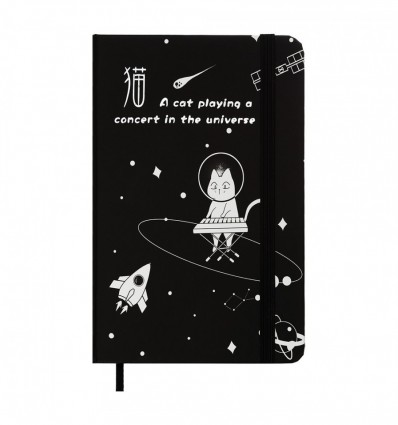 Книжка записна KIDS LINE COSMO ZB.116102 на гумці, А6, 80 арк., клітинка, тв. обл., чорна ( ZB.1161