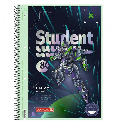 Коледж-блок А4 Premium Robot Heroes 10-679 28 421, клітинка, 80 аркушів