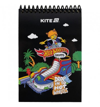 Блокнот пластиковий Kite Hot Wheels Skate HW25-196-2, А6, 48 аркушів, нелінований