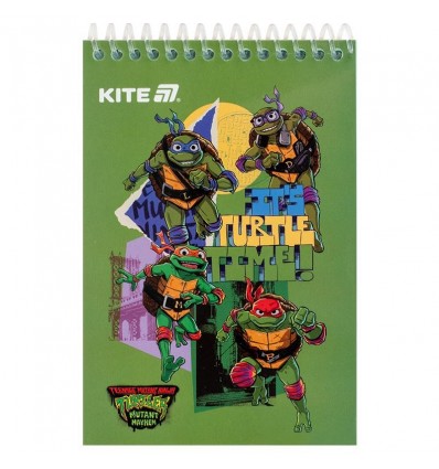 Блокнот на спіралі Kite Ninja Turtles NT25-196, А6, 48 аркушів, нелінований