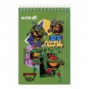 Блокнот на спирали Kite Ninja Turtles NT25-196, А6, 48 листов, нелинированный