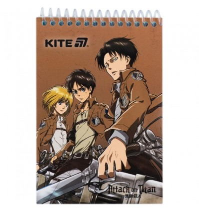 Блокнот пластиковий Kite Attack on Titan AT25-196, А6, 48 аркушів, нелінований