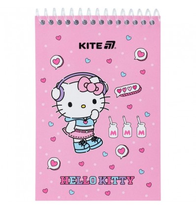 Блокнот на спирали Kite Hello Kitty HK25-196-1, А6, 48 листов, нелинированный