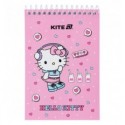 Блокнот на спіралі Kite Hello Kitty HK25-196-1, А6, 48 аркушів, нелінований