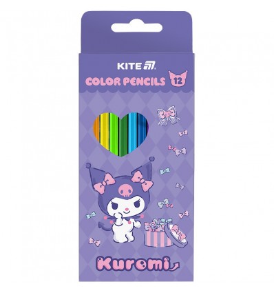 Карандаши цветные трехгранные Kite Kuromi HK25-051-2, 12 шт
