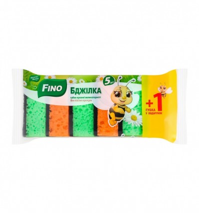Губки кухонні Fino Бджілка великопористі 6шт