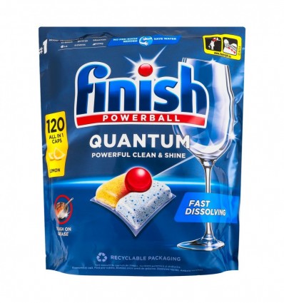 Капсули для миття посуду Finish Quantum All in 1 Lemon 120шт