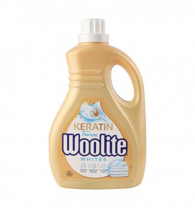 Средство для стирки Woolite Keratin therapy жидкое для светлых и белых тканей 1.8л