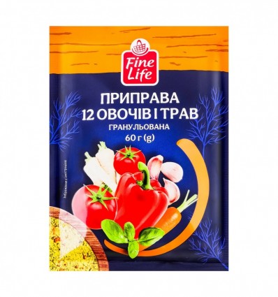 Приправа Fine Life універсальна 12 овочів та трав гранульована 60 г
