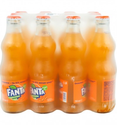 Напій безалкогольний Fanta с/газ ароматизованний з апельсиновим соком 12 х 250мл