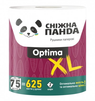 Полотенца бумажные Сніжна панда Optima XL 2-х слойные 1шт