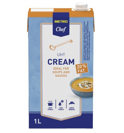 Вершки Metro Chef ультрапастеризовані 20% 1л