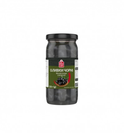 Маслини Fine Life чорні без кісточки 320г