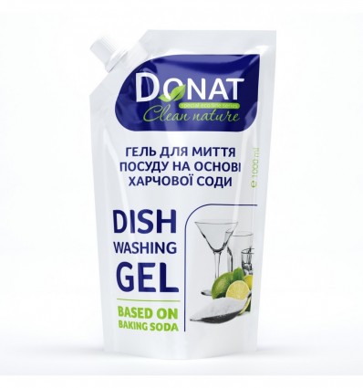 Гель Donat Clean Nature для миття посуду харчова сода 1 л