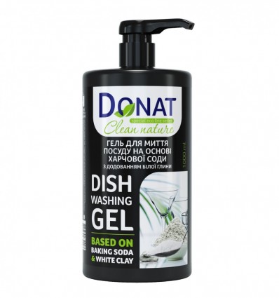 Гель Donat Clean Nature для мытья посуды белая глина 1 л