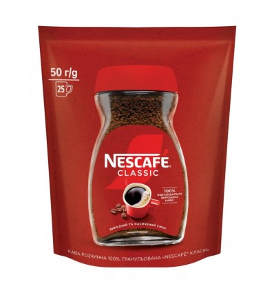 Кава Nescafe Classic розчинна гранульована 50г