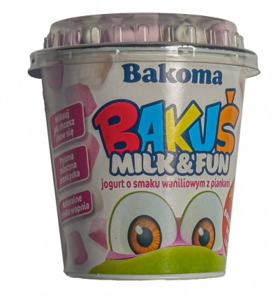 Йогурт Bakoma со вкусом ванили с зефиром 2,5% 128 г