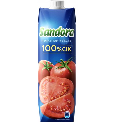 Сок Sandora томатный с солью восстановленный 0.95л