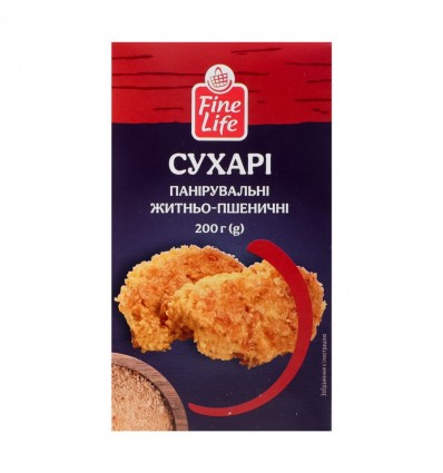 Сухарі Fine Life панірувальні із хлібних сухарів житньо-пшеничних 200 г