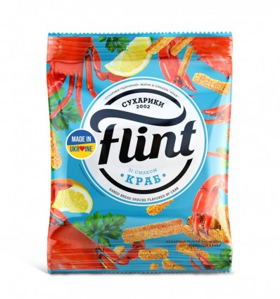 Сухарики Flint Краб пшенично-житні 60г