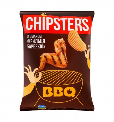 Чипси Chipster`s BBQ Крильця барбекю картопляні хвилясті 120г