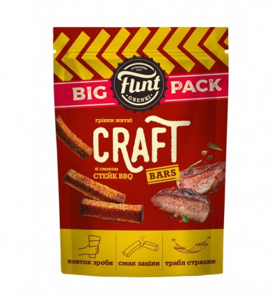 Гренки Flint Craft Стейк BBQ ржано-пшеничные 130г
