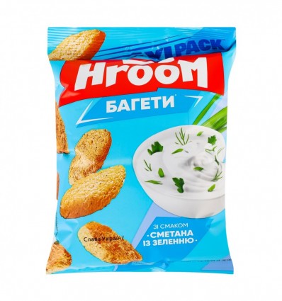 Сухарики Hroom! Сметана с зеленью багетные 100г