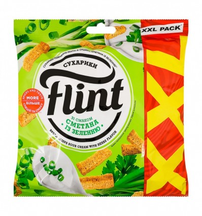 Сухарики Flint Сметана із зеленню пшенично-житні 140г