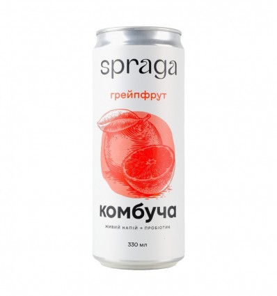 Напій б/а Spraga Комбуча Грейпфрут слабогазований 330мл