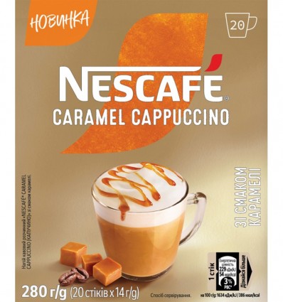Напій Nescafe Caramel cappuccino кавовий 20 x 14г