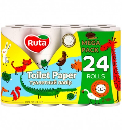 Папір Ruta Kids туалетний двошаровий 24 рулони