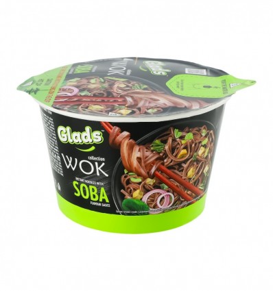 Локшина Glads Wok Soba швидкого приготування з соусом 95г