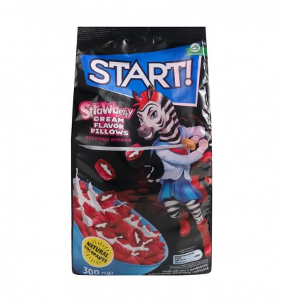 Подушечки Start! Клубника-сливки с начинкой 300г