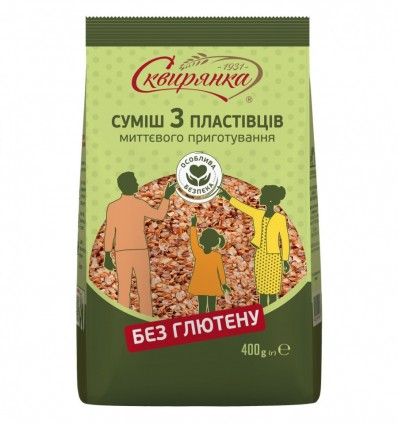 Смесь 3 хлопьев Сквирянка мгновенного приготовления без глютена 400г