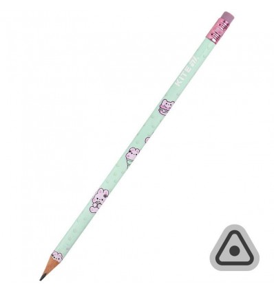 Карандаш графитный трехгранный с резинкой Kite Feel Good K25-046-2